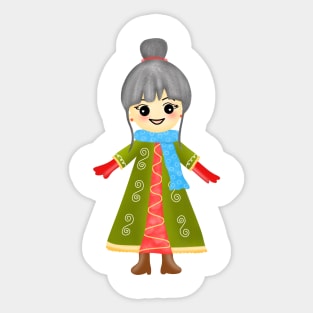 Cute little girl Sticker